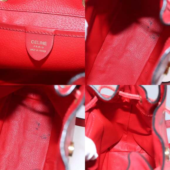 CELINE Backpack Leather Red Gold - Picture 13 of 13